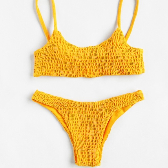 ribbed yellow bikini
